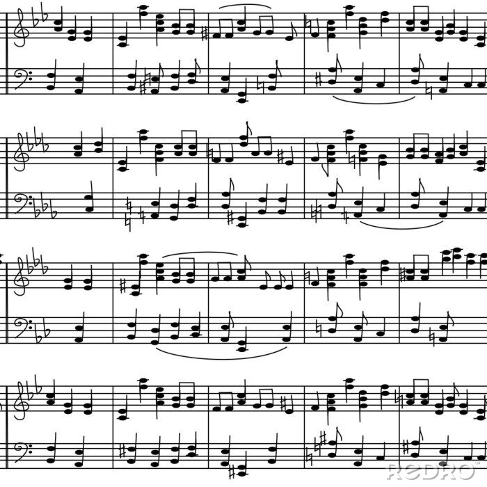 Papier peint à motif  Notes d'une œuvre musicale