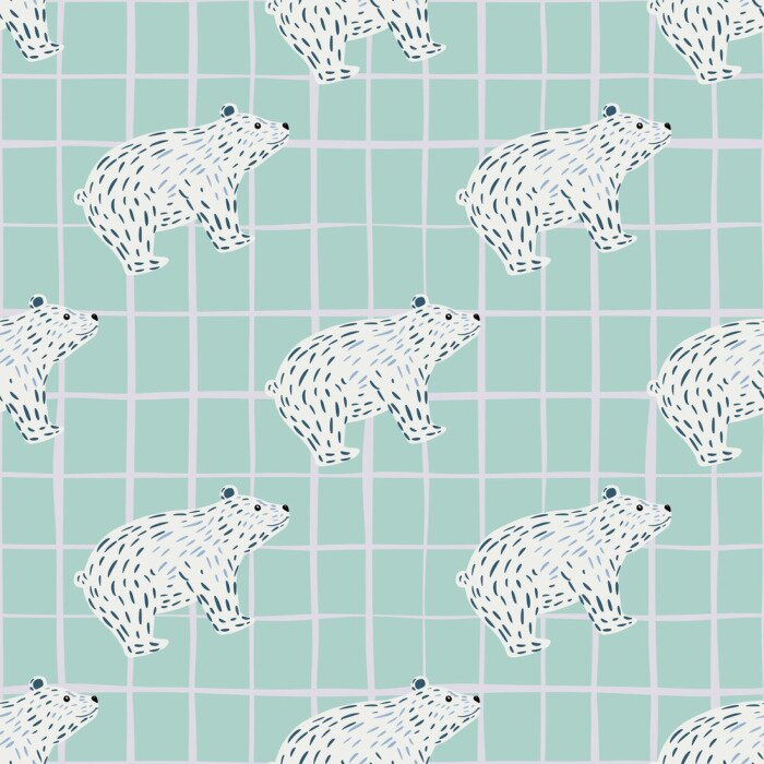 Papier peint à motif  Nounours blancs de conte de fées