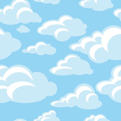Papier peint à motif  Nuages bleus sur un fond bleu