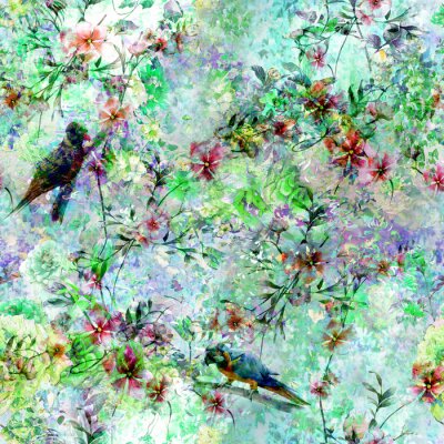 Oiseaux dans un jardin sauvage