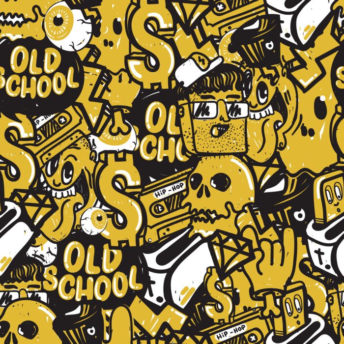 Papier peint à motif  Oldschool pour jeunes