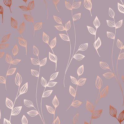 Papier peint à motif  Or rose. Élégant motif floral décoratif pour l'impression