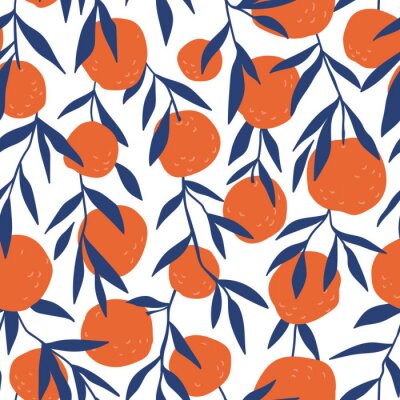 Papier peint à motif  Oranges juteuses