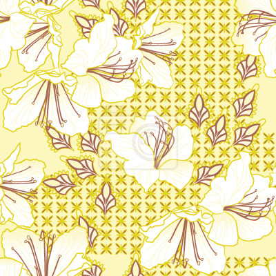 Papier peint à motif  Oriental Fleurs de vanille