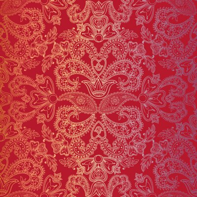Oriental rouge style motif