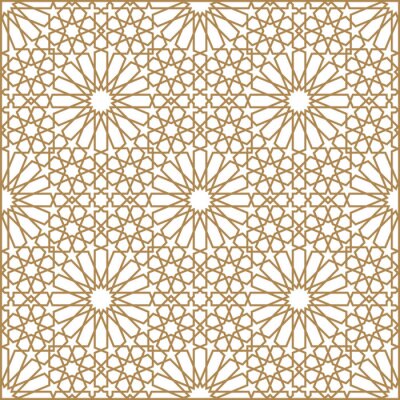 Papier peint à motif  Ornement arabe oriental géométrique