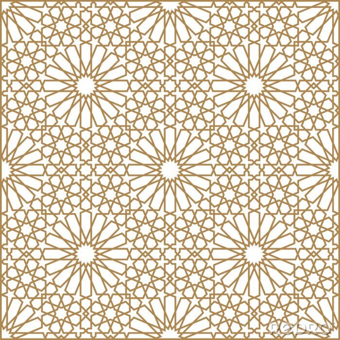 Papier peint à motif  Ornement arabe oriental géométrique