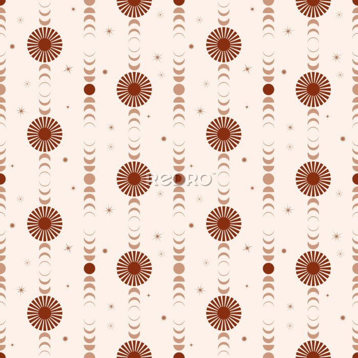 Papier peint à motif  Ornement de soleil Boho