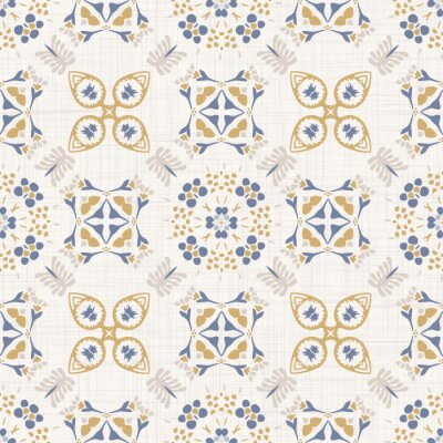 Papier peint à motif  Ornement floral classique dans des tons vifs