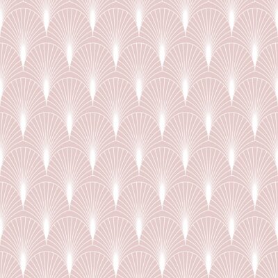 Papier peint à motif  Ornement glamour rose et blanc