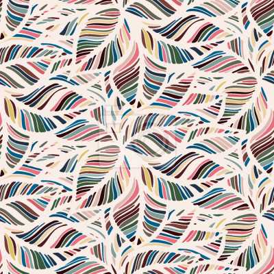 Papier peint à motif  Ornements graphique de feuilles