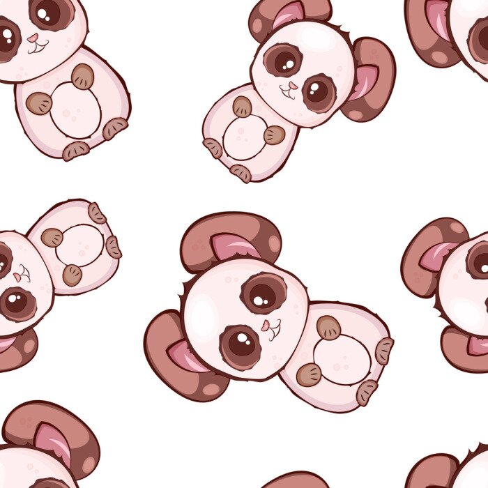 Papier peint à motif  Ours en peluche mignon bébé sur fond blanc