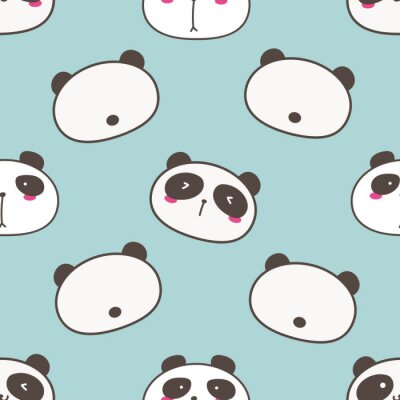 Papier peint à motif  Ours mignons sur fond bleu