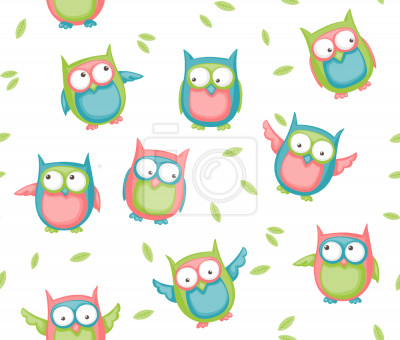 Papier peint à motif  Owls Learning to Fly