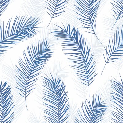 Papier peint à motif  Palmier bleu