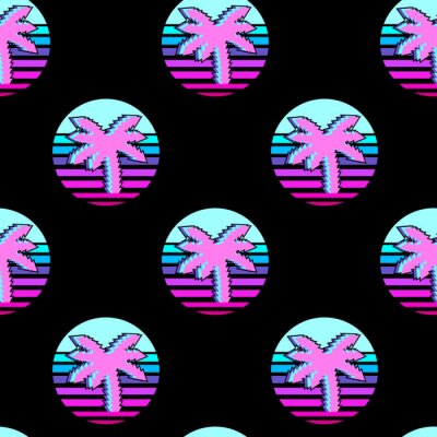Papier peint à motif  Palmier de style Vaporwae