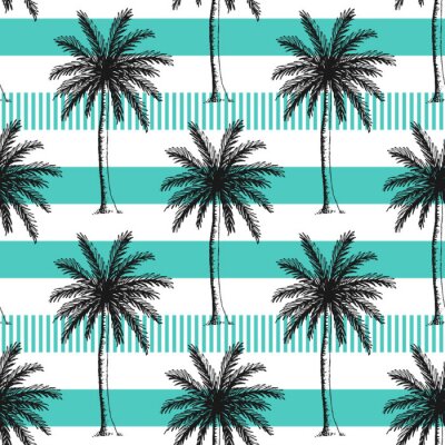 Papier peint à motif  Palmiers de dessin animé