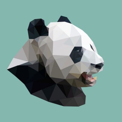 Panda polygonale, polygone animaux abstrait géométrique, vecteur illus