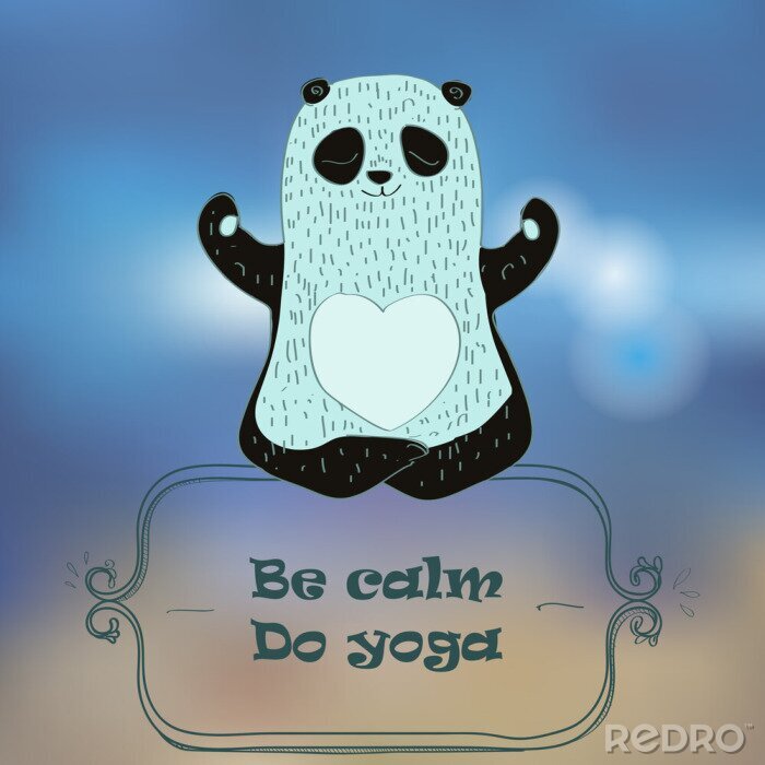 Papier peint à motif  Panda pratiquant le yoga