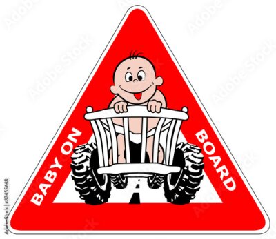 Panneau triangulaire avertissant l'enfant à bord