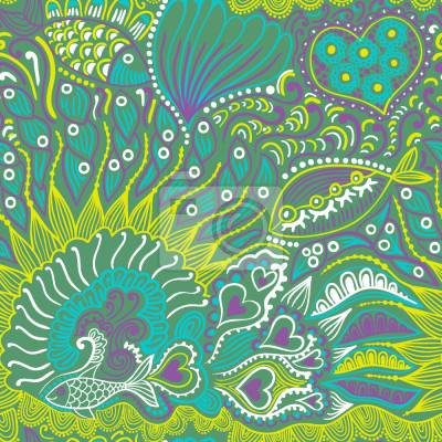 Papier peint à motif  Panorama de la mer verte pour les enfants