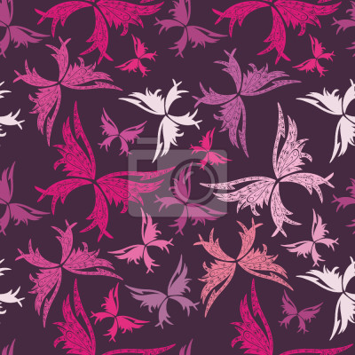 Papier peint à motif  Papillons abstraits en forme de feuilles
