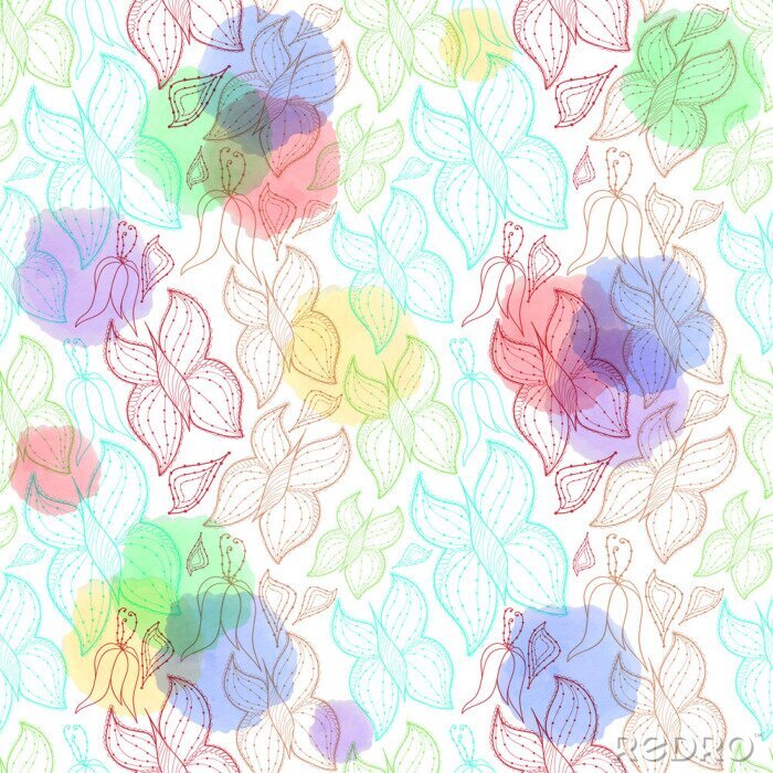 Papier peint à motif  Papillons colorés abstraits