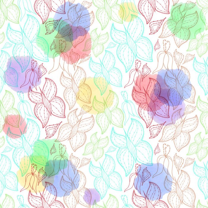 Papier peint à motif  Papillons colorés abstraits
