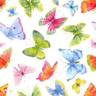Papier peint à motif  Papillons de champ colorés