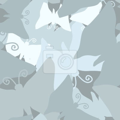 Papier peint à motif  Papillons gris les uns sur les autres
