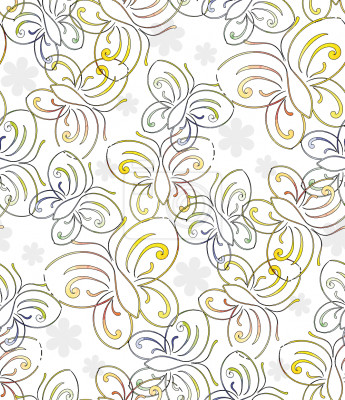 Papier peint à motif  Papillons minimalistes pastel