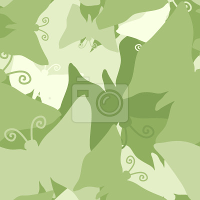 Papier peint à motif  Papillons verts superposés