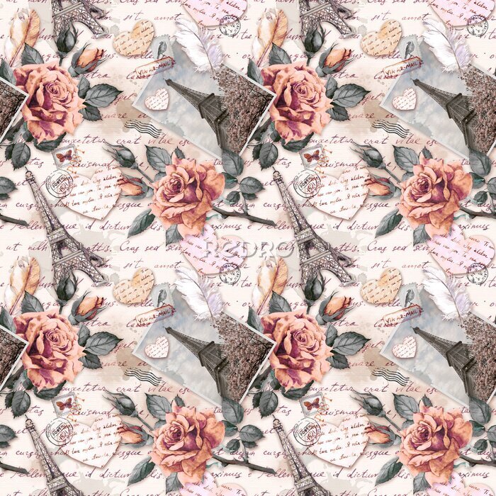 Papier peint à motif  Paris Romantique