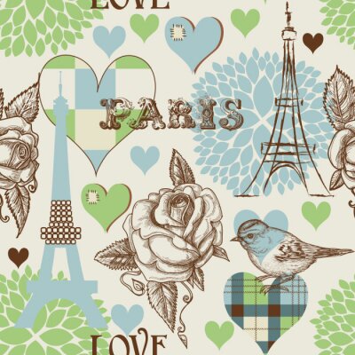 Papier peint à motif  Paris, seamless,