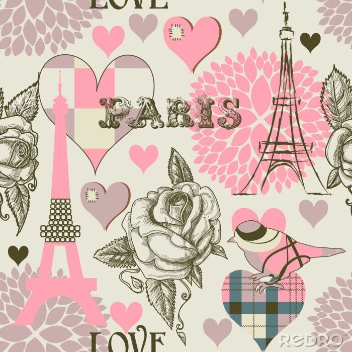 Papier peint à motif  Paris seamless