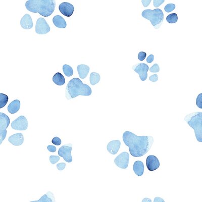 Papier peint à motif  Pattes bleues minimalistes