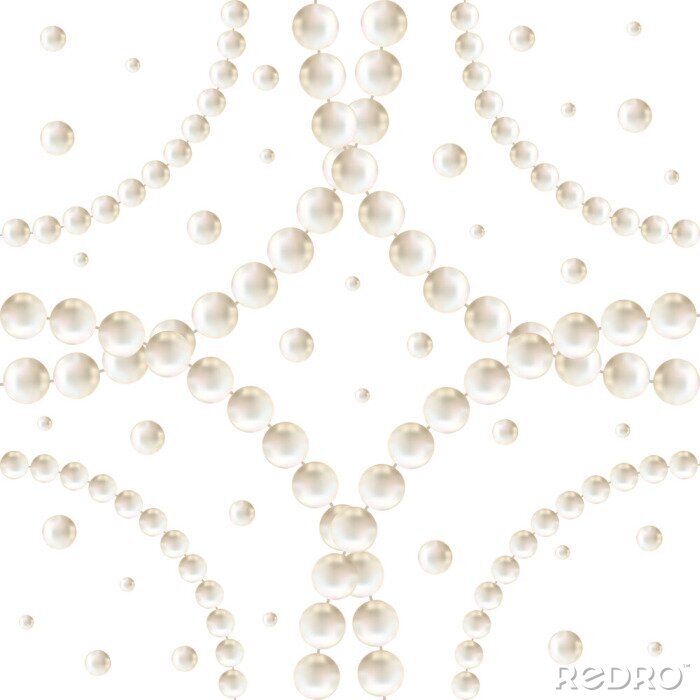 Papier peint à motif  Pearls. White background. Abstract vector illustration. Seamless pattern.