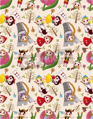 Papier peint à motif  Personnages et objets en couleurs