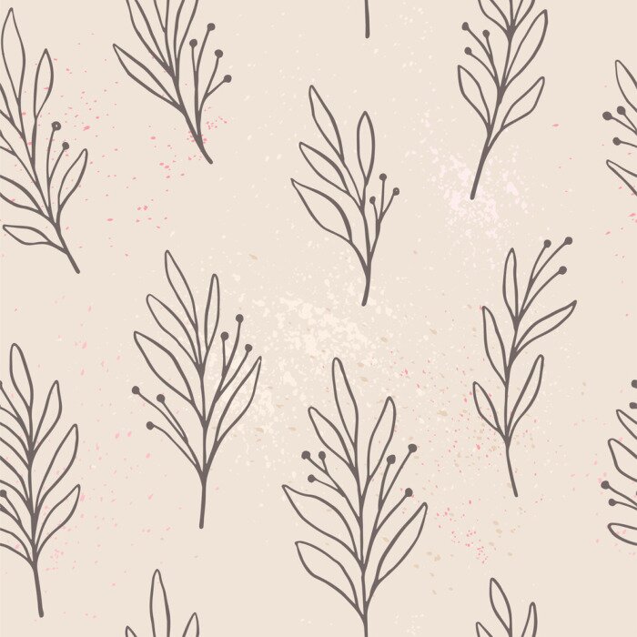 Papier peint à motif  Petites branches - minimal