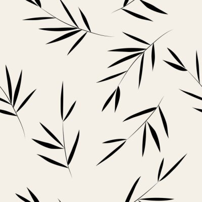 Papier peint à motif  Petites feuilles de bambou