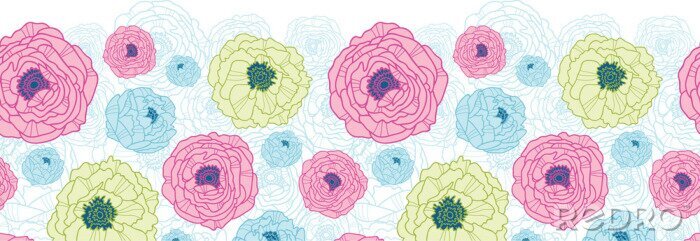 Papier peint à motif  Petites fleurs de différentes couleurs