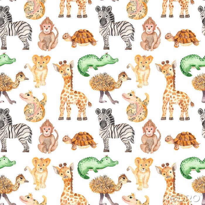 Papier peint à motif  Petits animaux d'Afrique