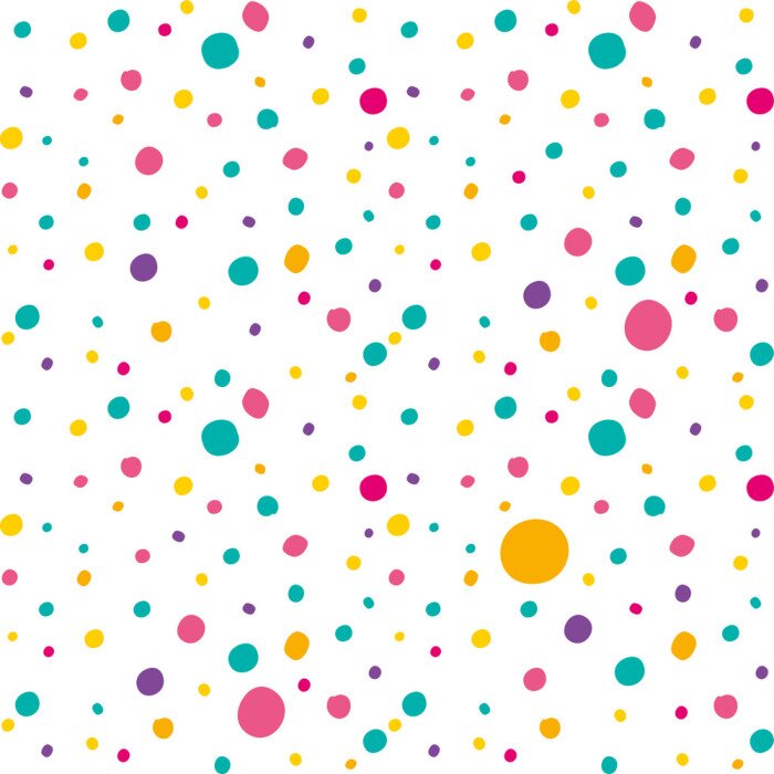 Papier peint à motif  Petits et grands cercles colorés sur fond blanc