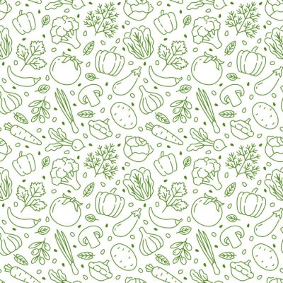 Papier peint à motif  Petits légumes verts différents