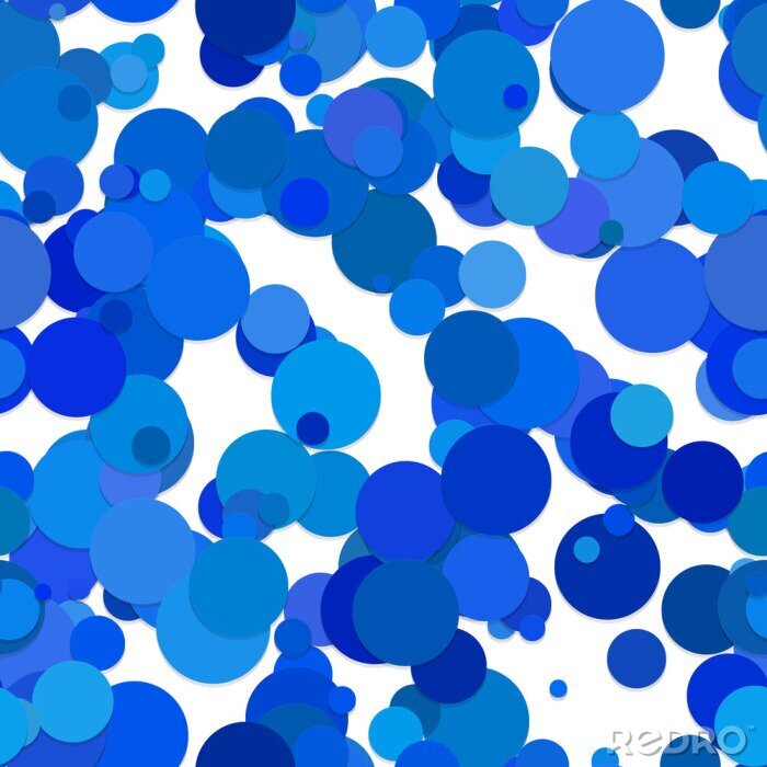 Papier peint à motif  Petits points bleus sur fond blanc