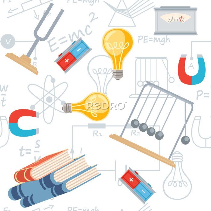 Papier peint à motif  Physique - fournitures scolaires
