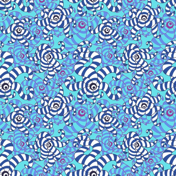 Papier peint à motif  Pieuvre rayée abstraite