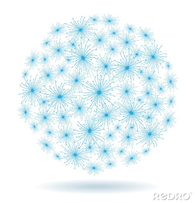 Papier peint à motif  Pissenlit bleu abstrait