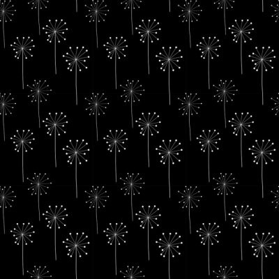 Papier peint à motif  Pissenlits lumineux sur un fond uniforme