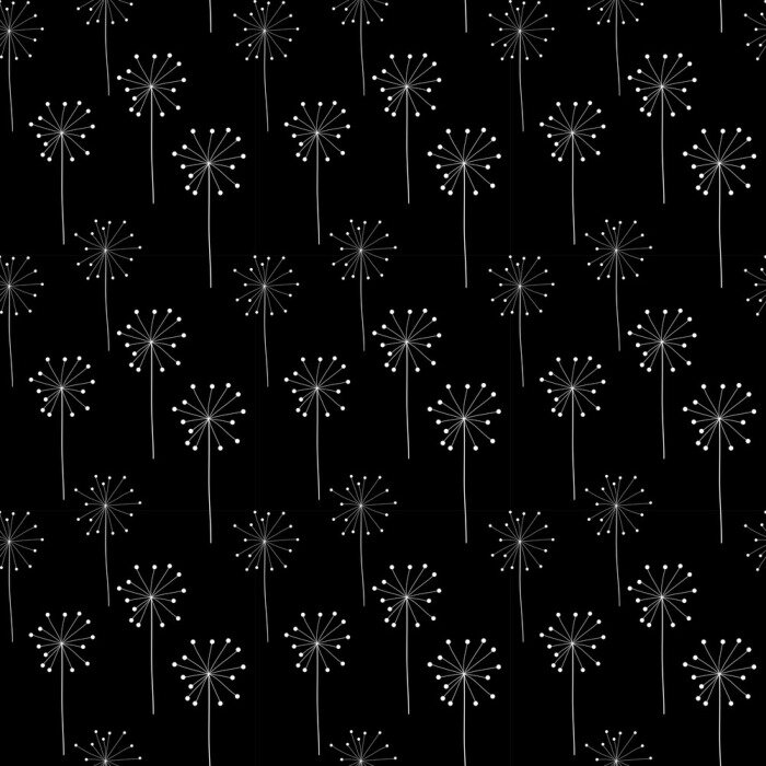 Papier peint à motif  Pissenlits lumineux sur un fond uniforme